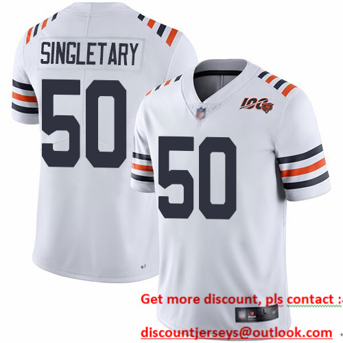 Bears #50 Mike Singletary White Alternate Men's Stitched Football Vapor Untouchable Limited 100th Season Jersey Bears #50 Mike Singletary White Alternate Men's Stitched Football Vapor Untouchable Limited 100th Season Jersey