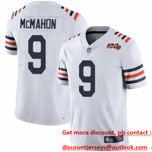 Bears #9 Jim McMahon White Alternate Men's Stitched Football Vapor Untouchable Limited 100th Season Jersey