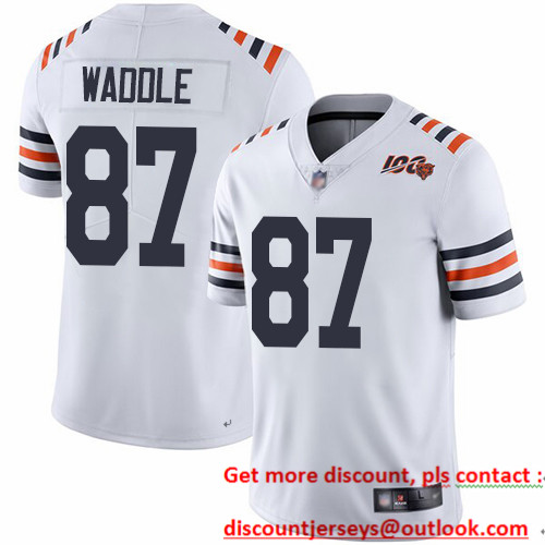 Bears #87 Tom Waddle White Alternate Men's Stitched Football Vapor Untouchable Limited 100th Season Jersey
