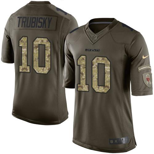 Nike Bears #10 Mitchell Trubisky Green Men's Stitched NFL Limited Salute to Service Jersey