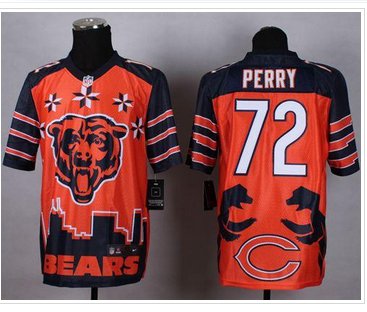 New Chicago Bears #72 William Perry Orange NFL Elite Noble Fashion Jersey