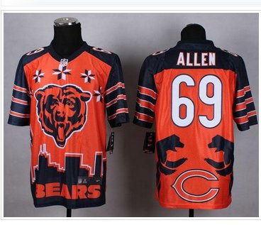 New Chicago Bears #69 Jared Allen Orange NFL Elite Noble Fashion Jersey
