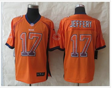 New Chicago Bears #17 Alshon Jeffery Drift Fashion Orange Elite Jerseys
