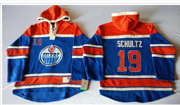Edmonton Oilers #19 Justin Schultz Light Blue Sawyer Hooded Sweatshirt Stitched NHL Jersey Edmonton Oilers #19 Justin Schultz Light Blue Sawyer Hooded Sweatshirt Stitched NHL Jersey