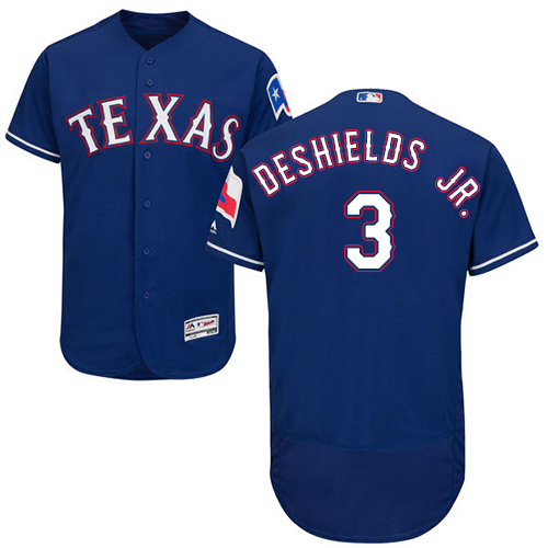 Rangers #3 Delino DeShields Jr. Blue Flexbase Authentic Collection Stitched Baseball Jersey Rangers #3 Delino DeShields Jr. Blue Flexbase Authentic Collection Stitched Baseball Jersey