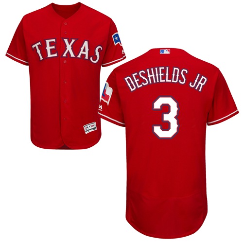 Rangers #3 Delino DeShields Jr. Red Flexbase Authentic Collection Stitched Baseball Jersey Rangers #3 Delino DeShields Jr. Red Flexbase Authentic Collection Stitched Baseball Jersey