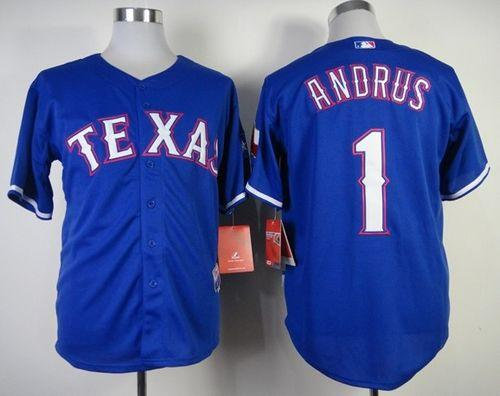 Texas Rangers #1 Elvis Andrus Blue Baseball Jersey Texas Rangers #1 Elvis Andrus Blue Baseball Jersey