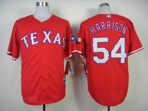 Texas Rangers #54 Matt Harrison Red Cool Base Baseball Jersey Texas Rangers #54 Matt Harrison Red Cool Base Baseball Jersey