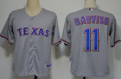 Texas Rangers 11 Darvish Grey Cool Base MLB Jerseys Texas Rangers 11 Darvish Grey Cool Base MLB Jerseys