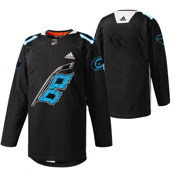 Men's Carolina Hurricanes Blank 2022 Black Warm-Up Stitched Jersey