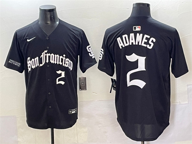 Men's San Francisco Giants #2 Willy Adames Black 'Gothic Fog Edition' Vapor Premier Limited Stitched Baseball Jersey Men's San Francisco Giants #2 Willy Adames Black 'Gothic Fog Edition' Vapor Premier Limited Stitched Baseball Jersey
