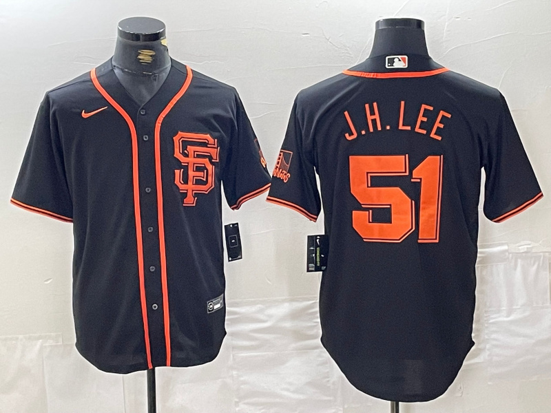 Men's San Francisco Giants #51 Jung Hoo Lee Black 2024 Black AlternateLimited Stitched jerseys Men's San Francisco Giants #51 Jung Hoo Lee Black 2024 Black AlternateLimited Stitched jerseys