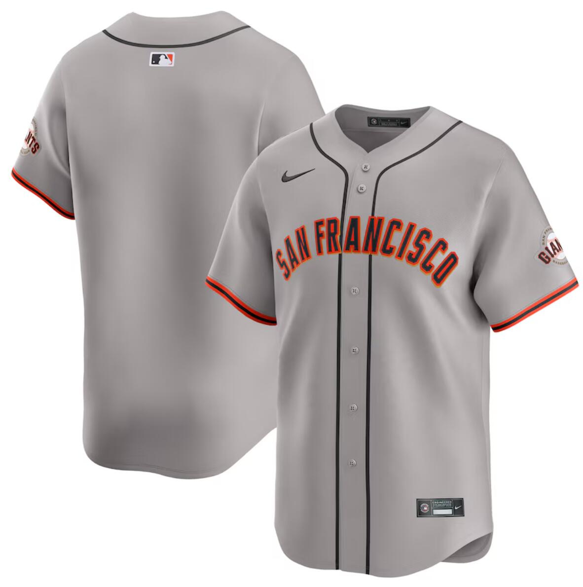 Men's San Francisco Giants Blank Grey Away Limited Stitched Baseball Jersey Men's San Francisco Giants Blank Grey Away Limited Stitched Baseball Jersey