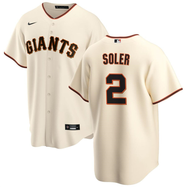Men's San Francisco Giants #2 Jorge Soler Cream Cool Base Stitched Jersey Men's San Francisco Giants #2 Jorge Soler Cream Cool Base Stitched Jersey