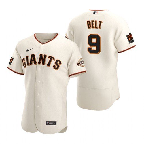 Men's San Francisco Giants #9 Brandon Belt stitched Cream Jersey Men's San Francisco Giants #9 Brandon Belt stitched Cream Jersey