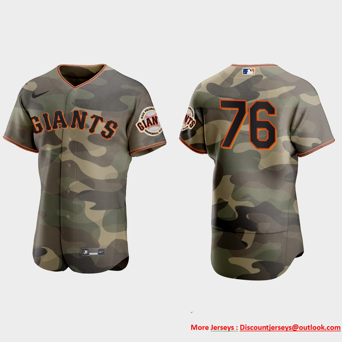 San Francisco Giants #76 Jarlin Garcia Men's Nike 2021 Armed Forces Day Authentic MLB Jersey -Camo