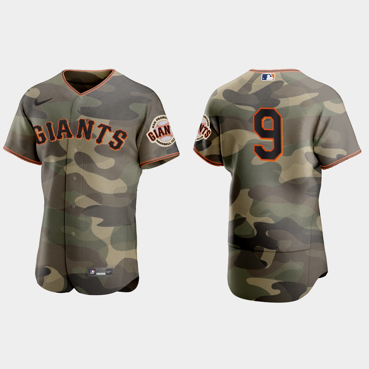San Francisco Giants #9 Brandon Belt Men's Nike 2021 Armed Forces Day Authentic MLB Jersey -Camo San Francisco Giants #9 Brandon Belt Men's Nike 2021 Armed Forces Day Authentic MLB Jersey -Camo