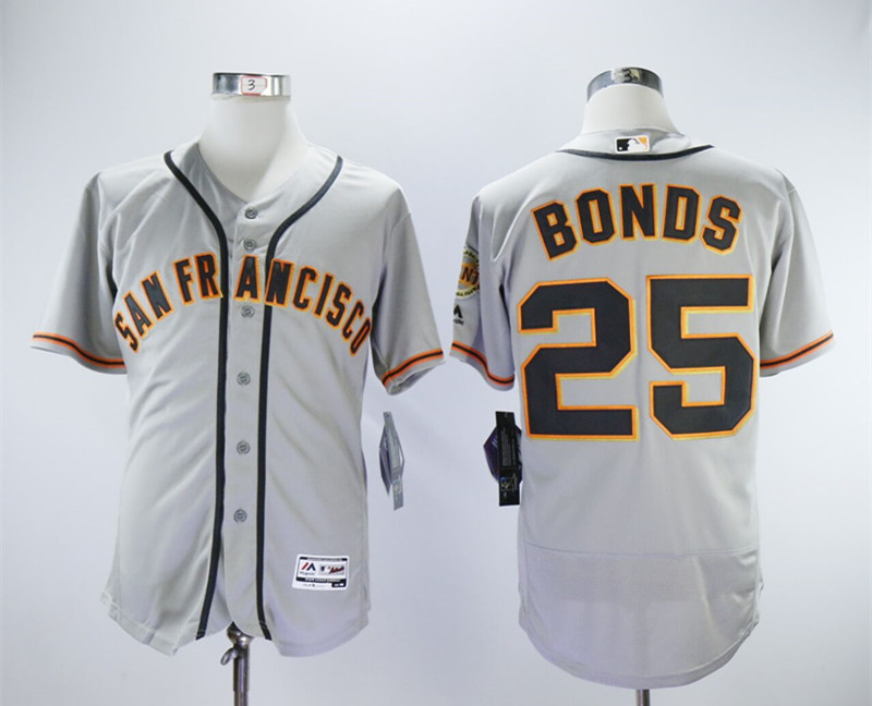 Giants #25 Barry Bonds Gray Flexbase Jersey Giants #25 Barry Bonds Gray Flexbase Jersey