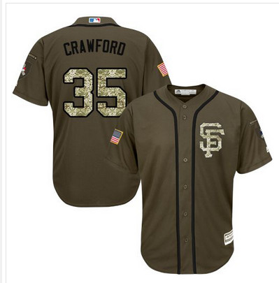 Giants #35 Brandon Crawford Green Salute to Service Stitched MLB Jersey Giants #35 Brandon Crawford Green Salute to Service Stitched MLB Jersey