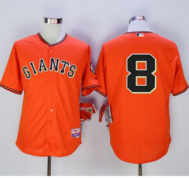 Giants #8 Hunter Pence Orange Old Style Giants Stitched MLB Jersey Giants #8 Hunter Pence Orange Old Style Giants Stitched MLB Jersey