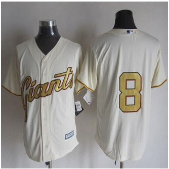 San Francisco Giants #8 Hunter Pence Cream(Gold No.) New Cool Base Stitched Baseball Jersey San Francisco Giants #8 Hunter Pence Cream(Gold No.) New Cool Base Stitched Baseball Jersey