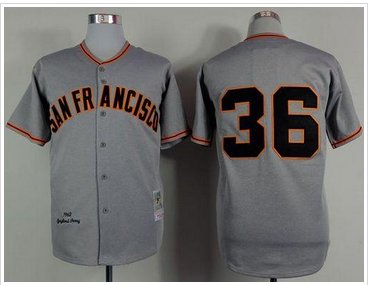 San Francisco Giants #36 Gaylord Perry Grey(Mitchell And Ness 1962)Stitched Baseball Jersey