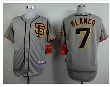 San Francisco Giants #7 Gregor Blanco Grey Road 2 Cool Base Baseball Jersey
