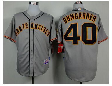 San Francisco Giants #40 Madison Bumgarner Grey Cool Base Baseball Jersey