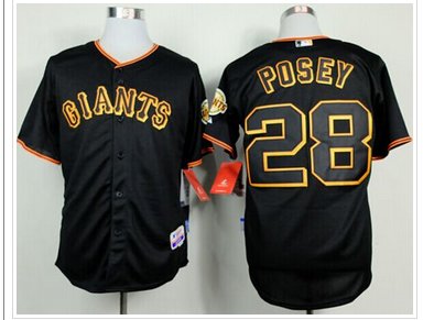 San Francisco Giants #28 Buster Posey Black Baseball Jersey