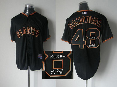 San Francisco Giants 48# Pablo Sandoval Black MLB Jerseys(Signed) San Francisco Giants 48# Pablo Sandoval Black MLB Jerseys(Signed)