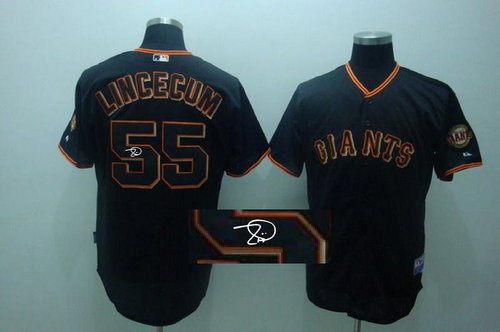 MLB San Francisco Giants 55# lincecum Black Signed Jersey MLB San Francisco Giants 55# lincecum Black Signed Jersey