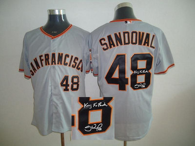 MLB San Francisco Giants 48# Sandoval GRAY Signed Jersey MLB San Francisco Giants 48# Sandoval GRAY Signed Jersey