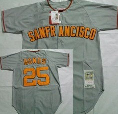 San Francisco Giants #25 Bonds Grey Throwback Jersey San Francisco Giants #25 Bonds Grey Throwback Jersey