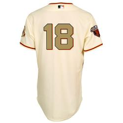 MLB Giants 18# Cain cream gold words Jerseys MLB Giants 18# Cain cream gold words Jerseys