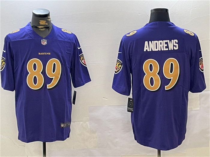 Men's Baltimore Ravens #89 Mark Andrews Purple Gold Vapor Untouchable Limited Football Jersey Men's Baltimore Ravens #89 Mark Andrews Purple Gold Vapor Untouchable Limited Football Jersey