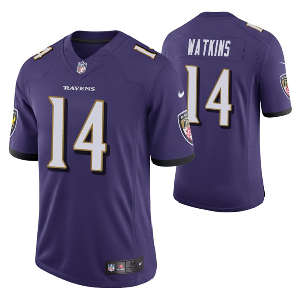 Men's Baltimore Ravens Sammy Watkins #14 Purple Vapor Limited Jersey Men's Baltimore Ravens Sammy Watkins #14 Purple Vapor Limited Jersey