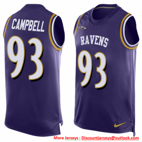 Nike Ravens #93 Calais Campbell Purple Team Color Men's Stitched NFL Limited Tank Top Jersey