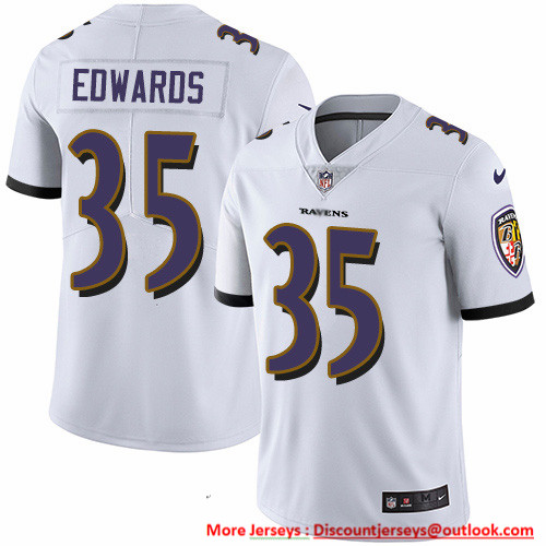 Nike Ravens #35 Gus Edwards White Men's Stitched NFL Vapor Untouchable Limited Jersey