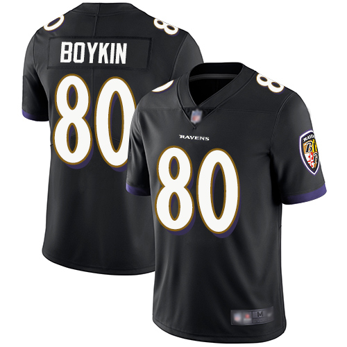 Ravens #80 Miles Boykin Black Alternate Men's Stitched Football Vapor Untouchable Limited Jersey Ravens #80 Miles Boykin Black Alternate Men's Stitched Football Vapor Untouchable Limited Jersey