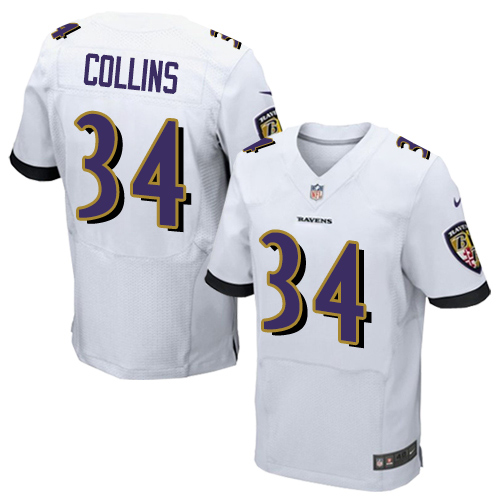 Nike Ravens #34 Alex Collins White Men's Stitched NFL New Elite Jersey Nike Ravens #34 Alex Collins White Men's Stitched NFL New Elite Jersey