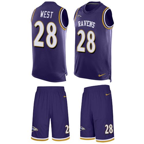 Nike Ravens #28 Terrance West Purple Team Color Men's Stitched NFL Limited Tank Top Suit Jersey Nike Ravens #28 Terrance West Purple Team Color Men's Stitched NFL Limited Tank Top Suit Jersey
