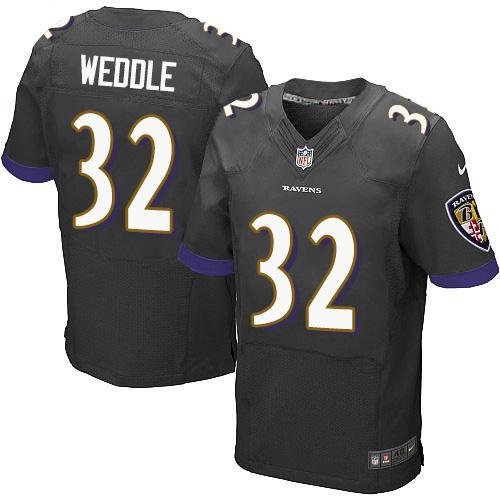 Nike Ravens #32 Eric Weddle Black Alternate Men's Stitched NFL New Elite Jersey Nike Ravens #32 Eric Weddle Black Alternate Men's Stitched NFL New Elite Jersey