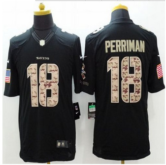 New Baltimore ravens #18 Breshad Perriman Black Men's Stitched NFL Limited Salute to Service jersey