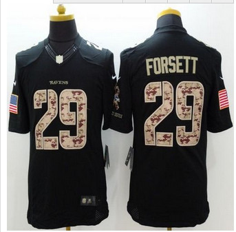 New Baltimore ravens #29 Justin Forsett Black Men's Stitched NFL Limited Salute to Service jersey