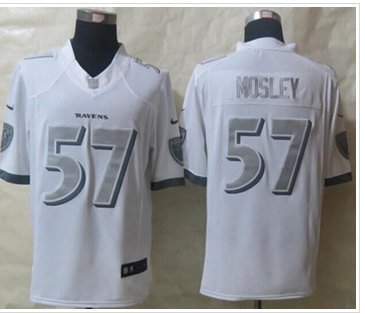 NEW Baltimore Ravens #57 C.J. Mosley White NFL Limited Platinum Jersey