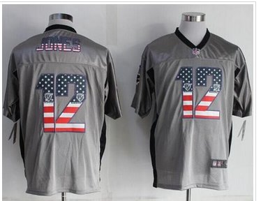 NEW Baltimore Ravens #12 Jacoby Jones Grey NFL Elite USA Flag Fashion jersey