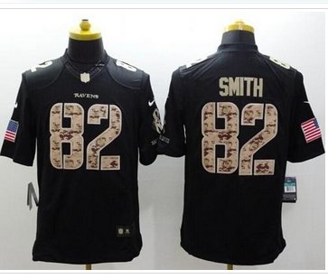 New Baltimore Ravens #82 Torrey Smith Black NFL Limited Salute to Service jersey