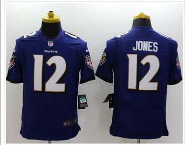 NEW Baltimore Ravens #12 Jacoby Jones Purple Team Color NFL New Limited Jersey