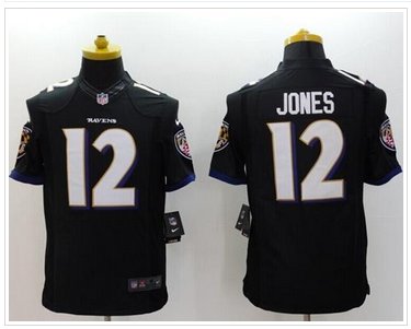 NEW Baltimore Ravens #12 Jacoby Jones Black Alternate NFL New Limited Jersey