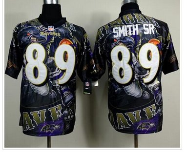 New Baltimore Ravens #89 Steve Smith Sr Team Color NFL Elite Fanatical Version Jersey